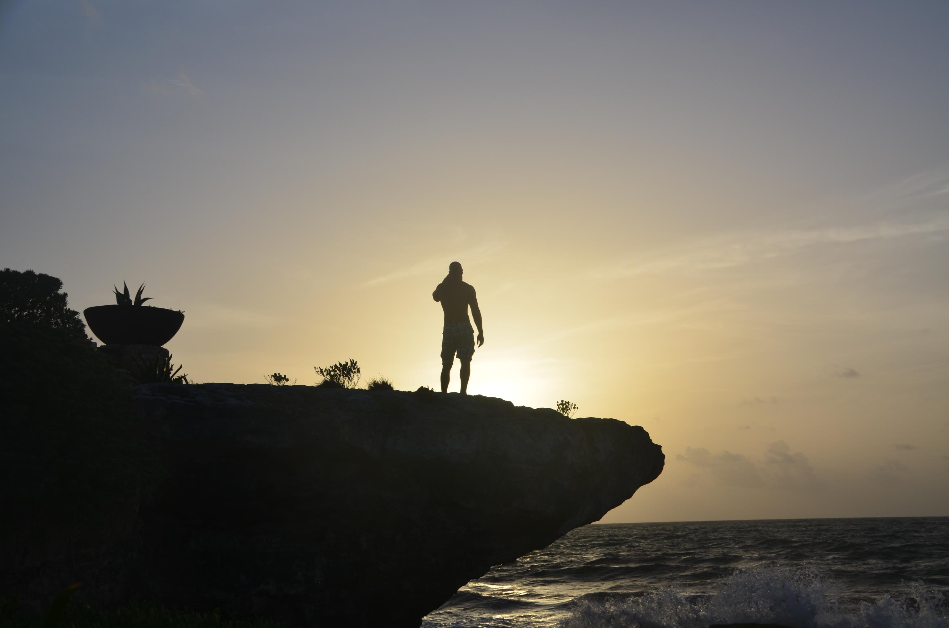 Richard Cooper at the edge, sunset